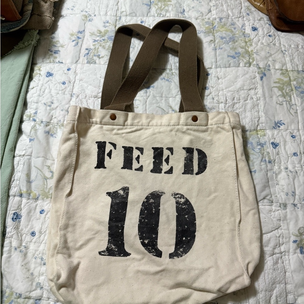 Canvas Tote Bag with Brown Straps